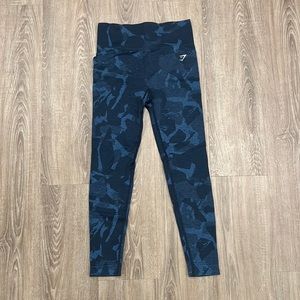 GYMSHARK Blue Camo Leggings